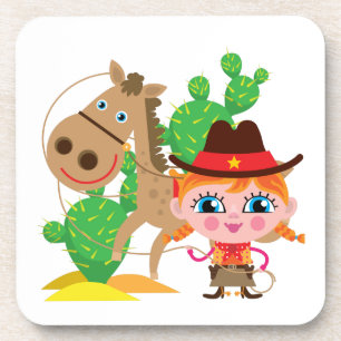 Cowgirl und Pferd Untersetzer