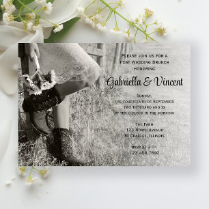 Cowgirl und Sunflowers Country Post Hochzeitssemin Einladung