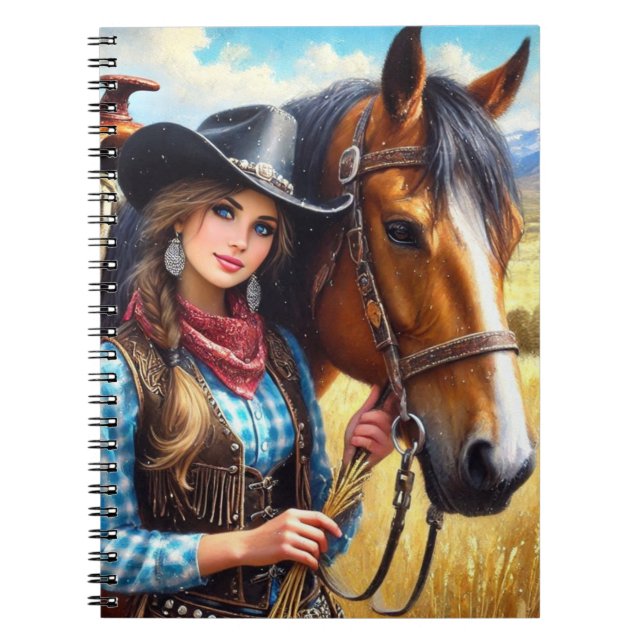 Cowgirl und Western Notizblock (Vorderseite)