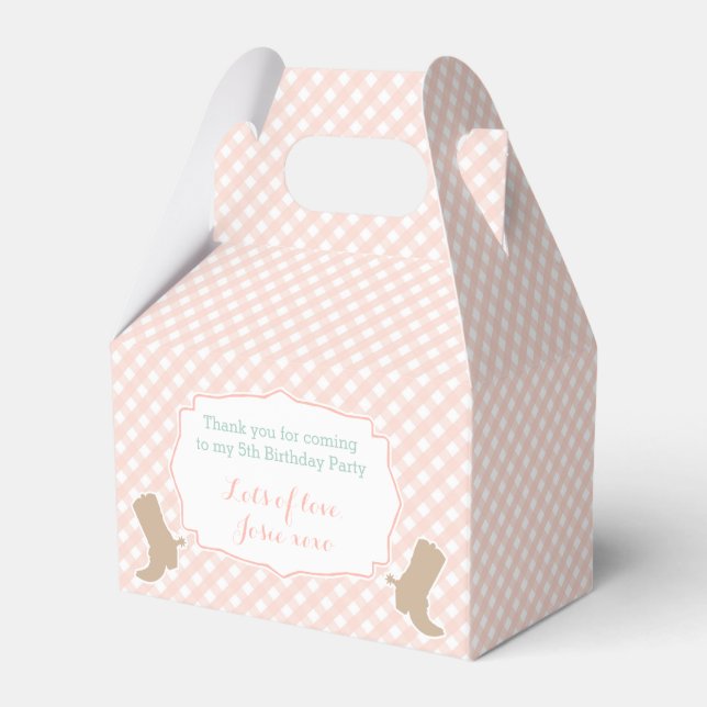 Cowgirl Vaquera peach floral Cowboy Stiefel Antler Geschenkschachtel (Vorderseite)