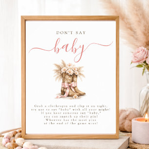 Cowgirl-Verführer-Bogen-Baby-Party-Sag-nicht-Baby Poster