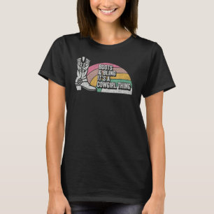 Cowgirl Vintage Retro Stiefel & Bling It's A Cowgi T-Shirt