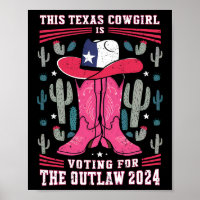 Cowgirl Voting for Outlaw Funny Pro Trump 2024 Wom