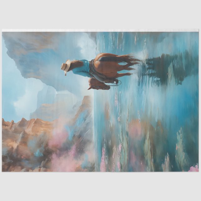 Cowgirl Wasserfall Seidenpapier (Vorderseite)