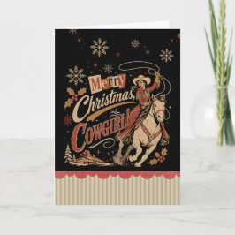 Cowgirl-Weihnachten Karte