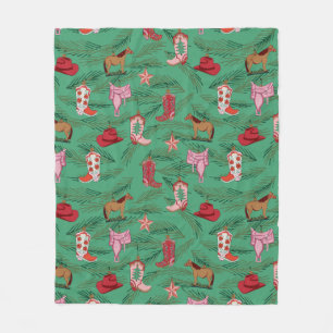 Cowgirl Weihnachten Yeehaw Fleece Blanken
