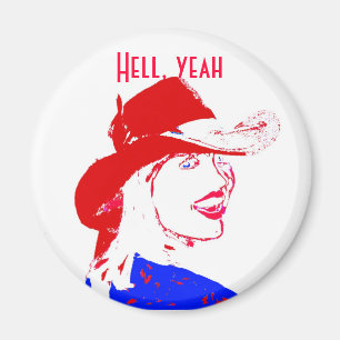 Cowgirl-Western-Abnutzung Magnet