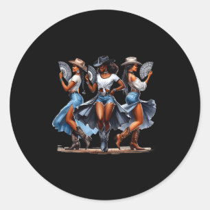 Cowgirl Western Afro Schwarze Frauen Afrikanische Runder Aufkleber