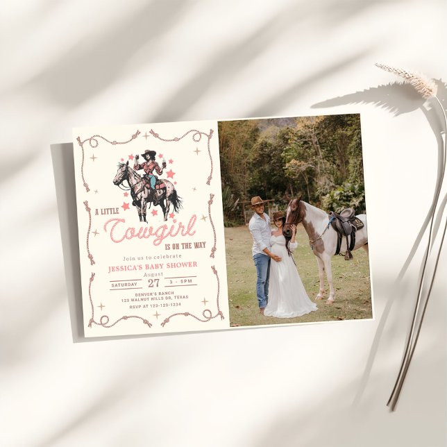 Cowgirl Western Baby Dusche Foto Einladung (Von Creator hochgeladen)