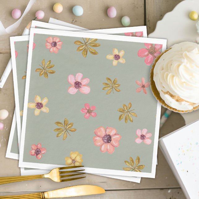 Cowgirl Western Baby Shower Boho Blume Boots Serviette (Von Creator hochgeladen)