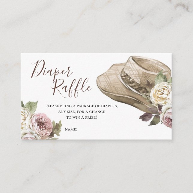 Cowgirl Western Babydusche Windelwanne Begleitkarte (Vorderseite)