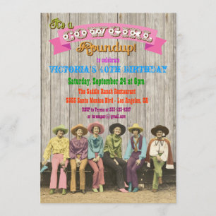 Cowgirl Western Birthday/Bachelorette Einladungen