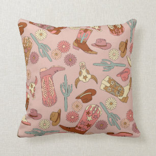 Cowgirl Western Boho Cowboy Boots Kissen