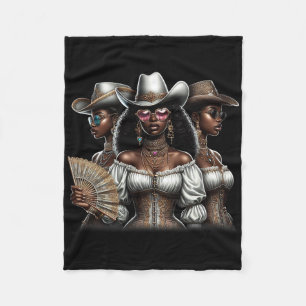 Cowgirl Western Country Texas Rodeo Schwarz Afrika Fleecedecke