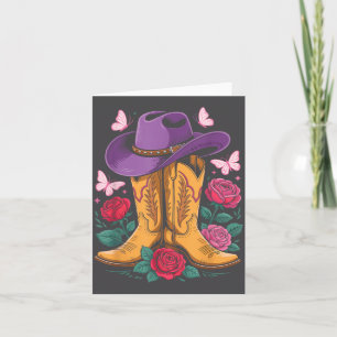 Cowgirl Western Cowboy Hut Stiefel Mit Rosen Land Karte