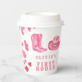 Cowgirl Western First Rodeo Geburtstagsparty Pappbecher