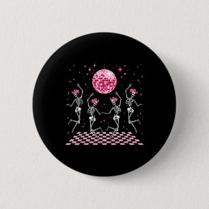 Cowgirl Western Funny Dancing Skelette und Disco Button