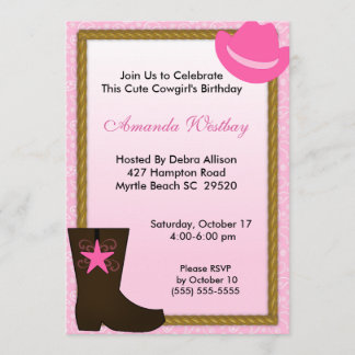 Cowgirl Western Geburtstag Einladung