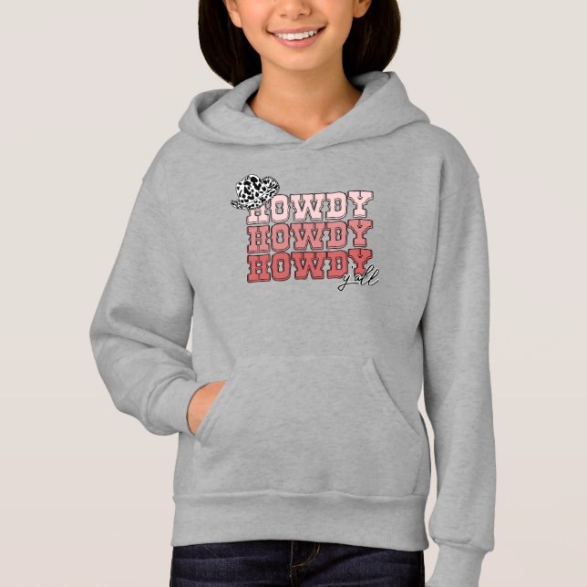 Cowgirl Western hat Howdy Y'all rodeo Hoodie (Vorderseite)