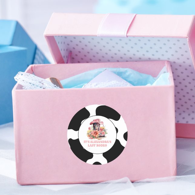 Cowgirl Western Last Rodeo Bachelorette Party Runder Aufkleber (Von Creator hochgeladen)