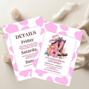 Cowgirl Western Last Rodeo Junggeselinnen-Abschied Einladung