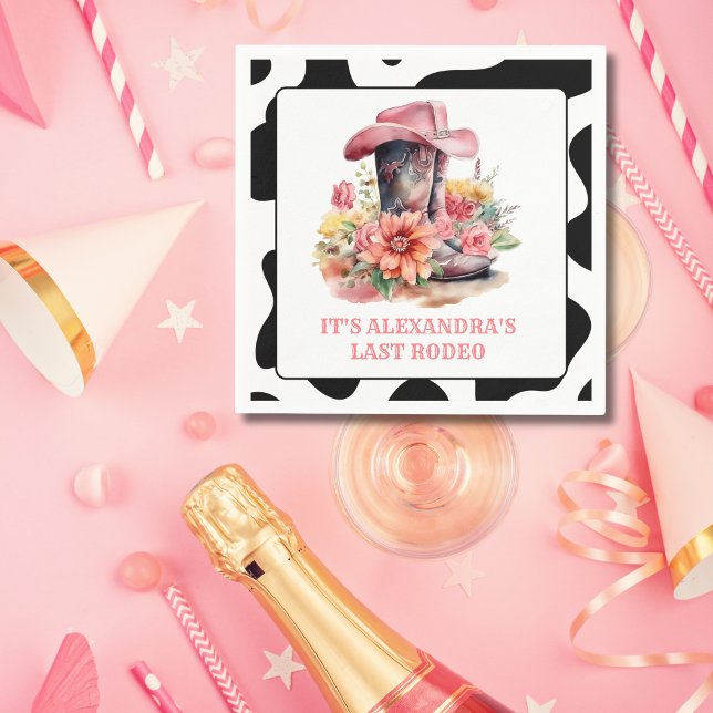 Cowgirl Western Last Rodeo Junggeselinnen-Abschied Serviette (Von Creator hochgeladen)
