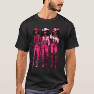 Cowgirl Western Rodeo Melanin Juneteenth Schwarze T-Shirt