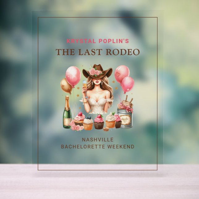 Cowgirl Western Rodeo Tabletop Acrylschild (Neutral)