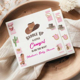 Cowgirl Western Rodeo Wild West Baby Dusche Serviette