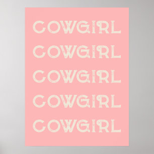Cowgirl Western-Typografie Retro Ranch Hütte Poster