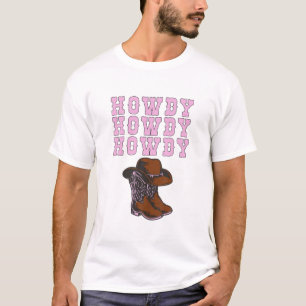 Cowgirl White Howdy Vintag Rodeo Western Country T-Shirt