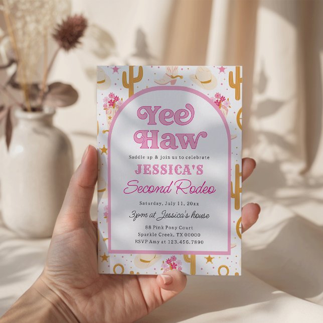 Cowgirl Wild West 2nd Rodeo Ranch Birthday Einladung (Von Creator hochgeladen)