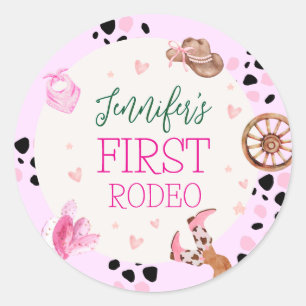 Cowgirl Wild West Rodeo Geburtstagsfeier Runder Aufkleber