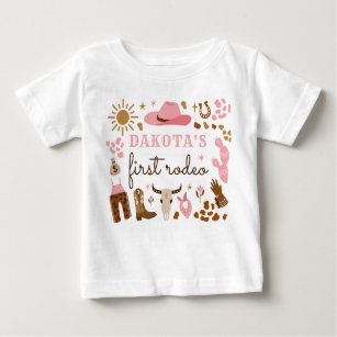 Cowgirl Wild West Rodeo Ranch 1. Geburtstagsoutfit Baby T-shirt