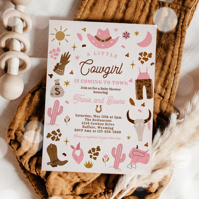 Cowgirl Wild West Rodeo Ranch Baby Dusche Einladung (Von Creator hochgeladen)