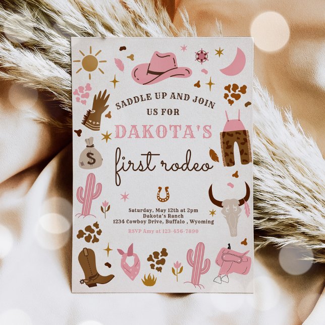 Cowgirl Wild West Rodeo Ranch Birthday Party Einladung (Von Creator hochgeladen)