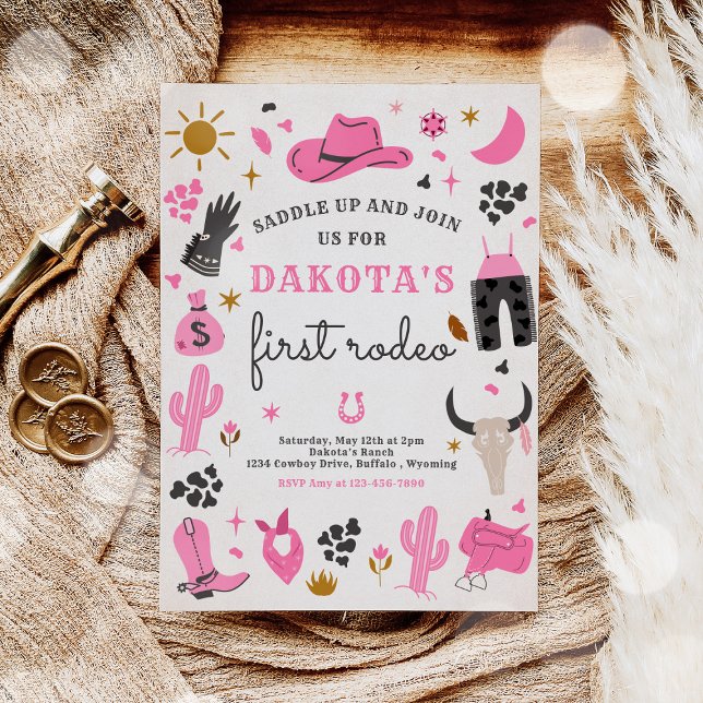 Cowgirl Wild West Rodeo Ranch Birthday Party Einladung (Von Creator hochgeladen)