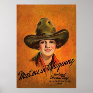 Cowgirl, Wild West Show Vintage Poster