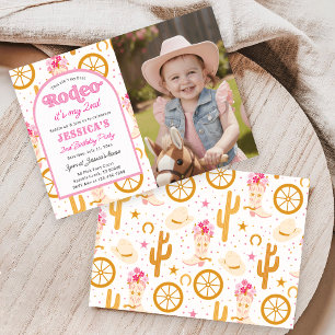 Cowgirl Wild West Zweites Rodeo Foto Geburtstag Einladung