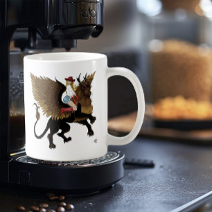 Cowgirl Winged Lion Fantasy Red Kaffeetasse