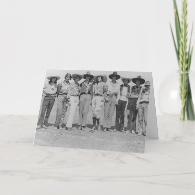 Cowgirls an Cheyenne-Grenztagen, 1929. Karte (Vorderseite)