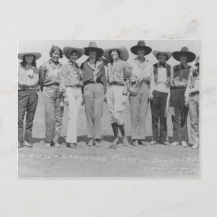 Cowgirls an den Cheyenne Frontier Days, 1929. Postkarte