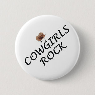 Cowgirls-Felsen Button