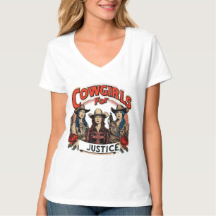 Cowgirls für den T - Shirt der Justiz - Vintager W