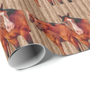 Cowgirls im Reitstall Geschenkpapier