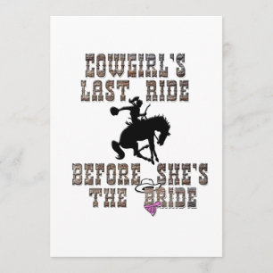 Cowgirl's letzte Reise, bevor sie die Braut ist Einladung
