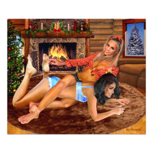 COWGIRLS LOG CABIN PLAY WRESTLING FOTODRUCK