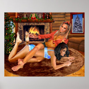 COWGIRLS LOG CABIN PLAY WRESTLING POSTER