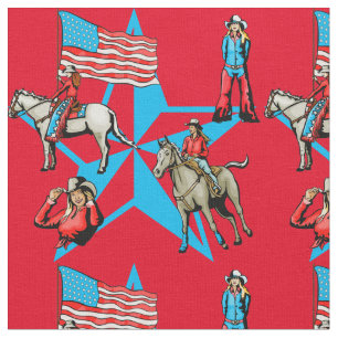 Cowgirls mit Flag und Stern Stoff