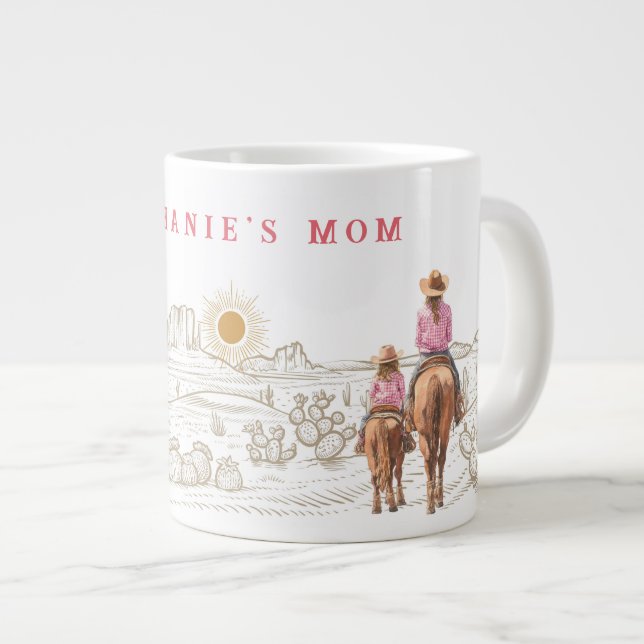 CowGirls Mom and daughter Gift 20oz Jumbo-Tasse (Vorderseite Rechts)